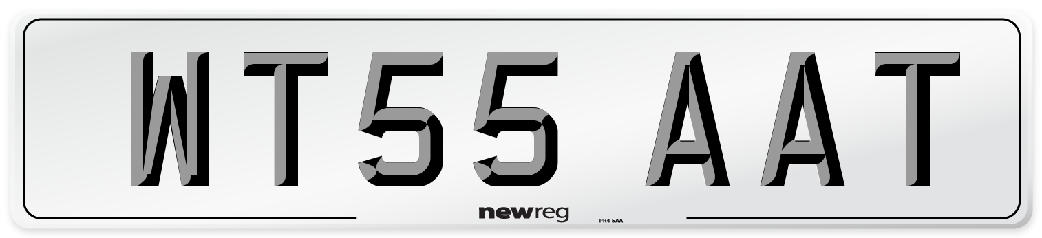 WT55 AAT Number Plate from New Reg